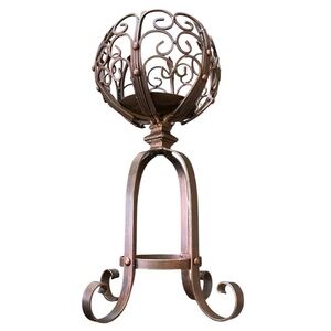 Elegant Spanish Style Bronze Metal Candle Holder